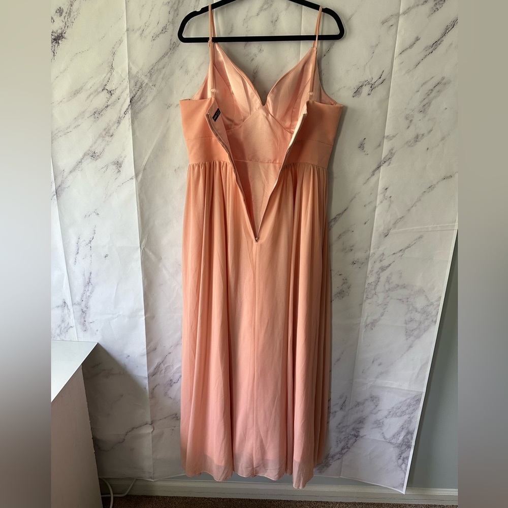 SHEIN - PEACH PINK FORMAL/BRIDESMAID MAXI DRESS WOMENS LARGE - Picture 5 of 13